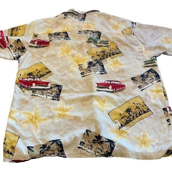 Steve & Barry's Mens Hawaiian Shirt XXL Tan Cars 100% Rayon - Picture 2 of 4